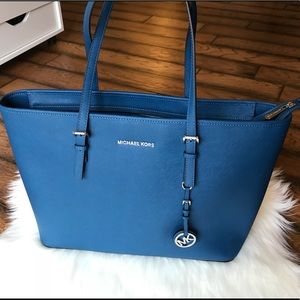 Michael Kors Jet Set Travel Tote Steel Blue